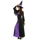 Women Halloween Witch Costume Carnival Party Cosplay Dress Up Clothes Long Sleeve Lace Up Classic Roleplay Dress Pointed Hat Size - M - Tuzzut.com Qatar Online Shopping