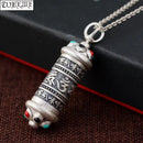 100% 90 Silver Tibetan Gau Pendant Necklace Buddhist OM Mani Padme Hum Prayer Box Pendant Tibetan Box Pendant - Tuzzut.com Qatar Online Shopping