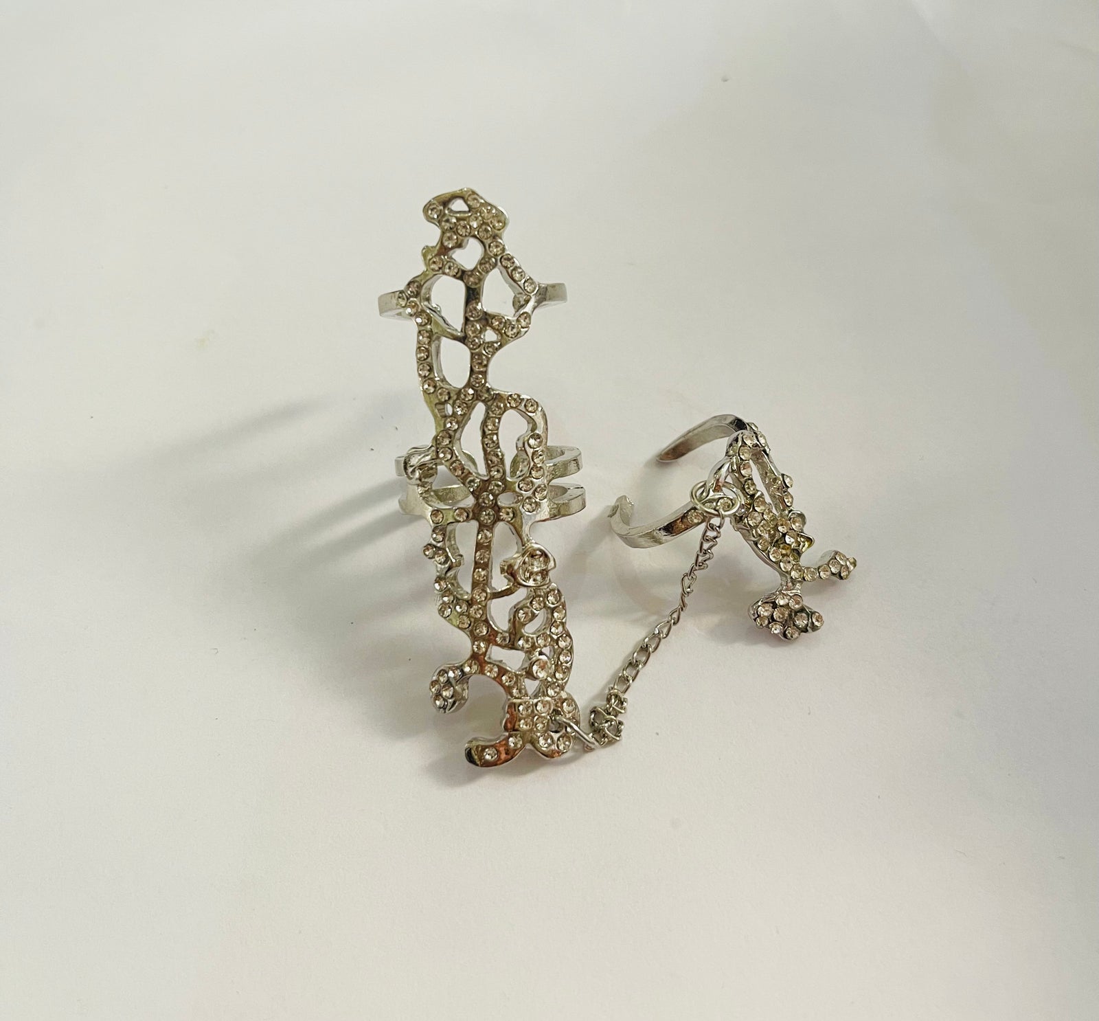 Double Punk Rock Ring Gothic Knuckle Full Finger Ring Double Punk Rock Ring Gothic Knuckle Full Finger Ring