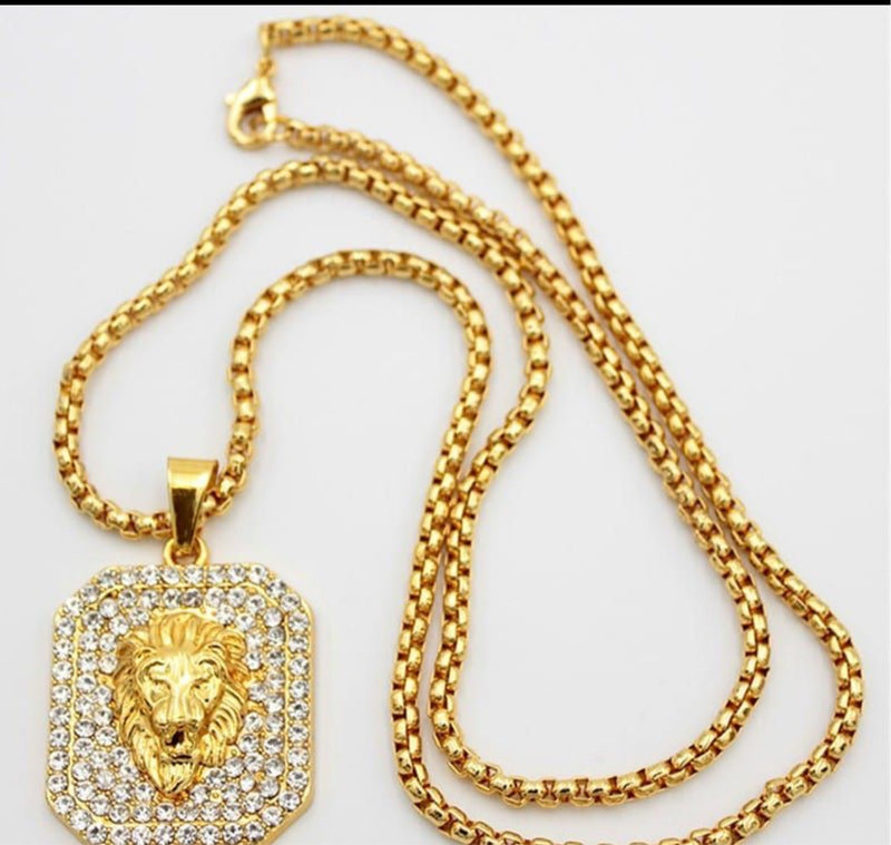 Lion head pendant necklace for men and women - Tuzzut.com Qatar Online Shopping