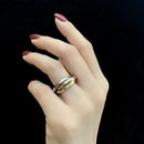 Top Quality 3 Color Round Wrist Rings For Women Steel Wedding Engagement Female Finger Ring Circle Cross Party Jewelry -S4477743 - Tuzzut.com Qatar Online Shopping