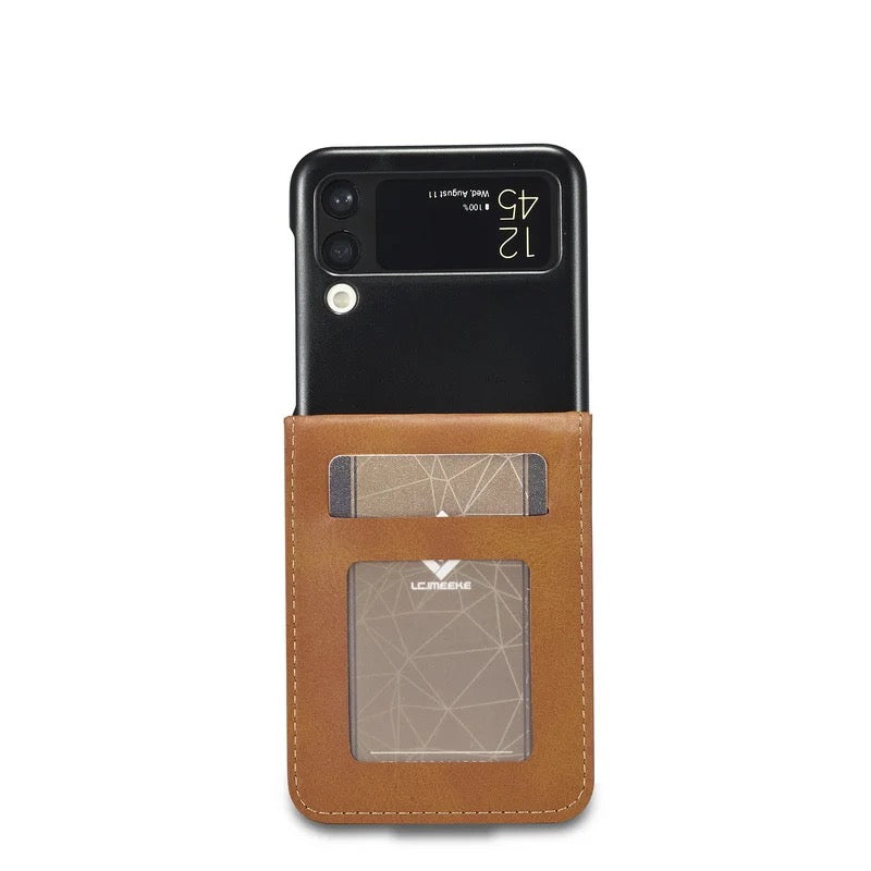 For Samsung Galaxy Z Flip4 Flip3 Cover Premium Leather Flip Multi-card Slot Wallet Cover For Samsung Z Flip3 Flip4 Phone Case -X4316169 - Tuzzut.com Qatar Online Shopping