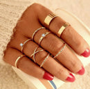 Vintage Portrait Gold Color Coin Cross Love Knuckle Ring Set - Tuzzut.com Qatar Online Shopping