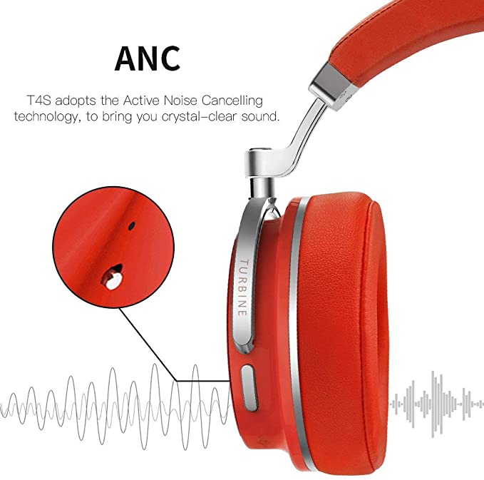 Bluedio T4S BT Headphones With ANC -Red - TUZZUT Qatar Online Store
