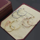 Love Earrings women's Ear-Cuff N@il Earring Crystal Rose Gold stud Stainless steel Fashion Jewelry - Tuzzut.com Qatar Online Shopping