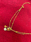 Stainless steel Coin Bell Pendant  Gold colour Anklet For Woman Fashion Ankle Jewelry - Tuzzut.com Qatar Online Shopping