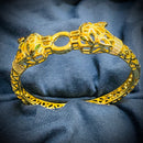 Zlxgirl High-end hollow design leopard head bracelet for women and men gift Perfct paved cubic zircon copper bracelet - Tuzzut.com Qatar Online Shopping