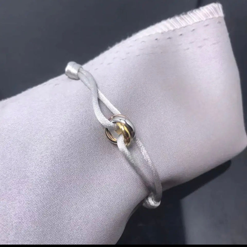 High quality three-ring three-color lucky bracelet. The size can be adjusted arbitrarily. Comes with dust bag. couple bracelet - Tuzzut.com Qatar Online Shopping