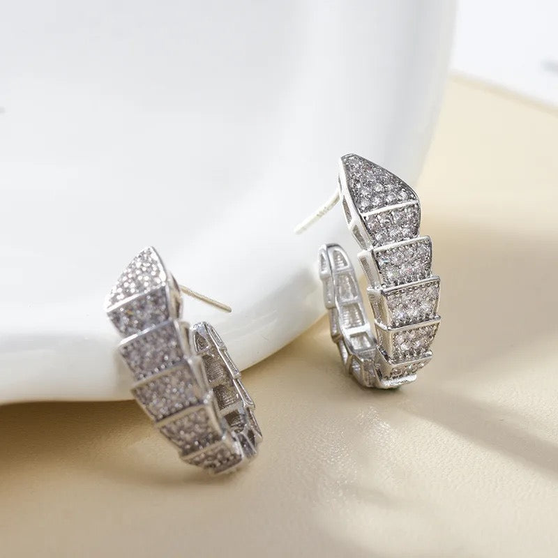 Earrings Fashion New Wild Creative Super Fairy Crystal Sparkling Personality Cold Wind Temperament Earrings - Tuzzut.com Qatar Online Shopping