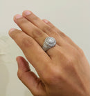 Round Men Ring Silver Color Wedding Band Male Rings Punk Hip Hop Jewelry Engagement Women Fashion - Tuzzut.com Qatar Online Shopping