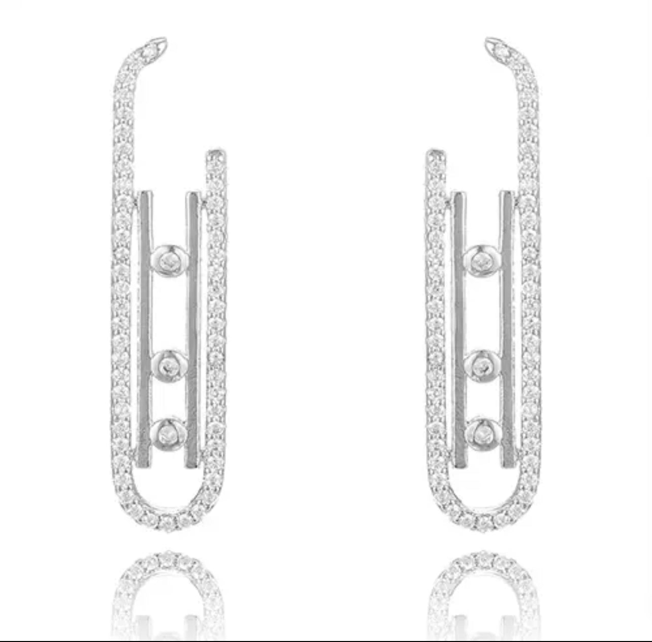 Trendy Prong CZ Punk Style Dangle Earrings for Women Girl Trendy Prong CZ Punk Style Dangle Earrings for Women Girl