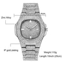 Iced Out Diamond Watch Quartz Gold HIP HOP Watches - Tuzzut.com Qatar Online Shopping