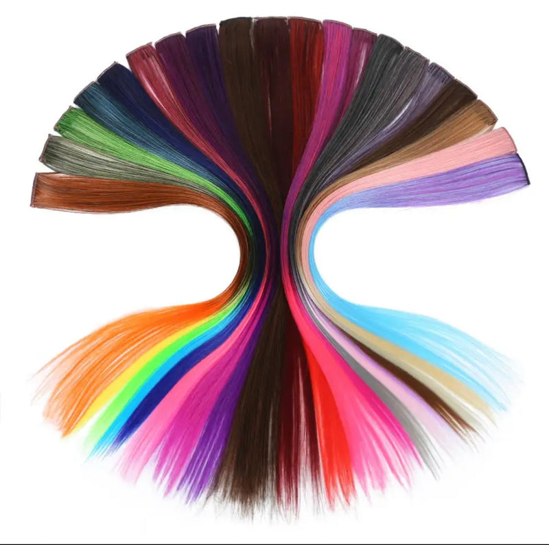 Long Straight Colored Hair Strands Hair Extension Clip One Piece - Tuzzut.com Qatar Online Shopping