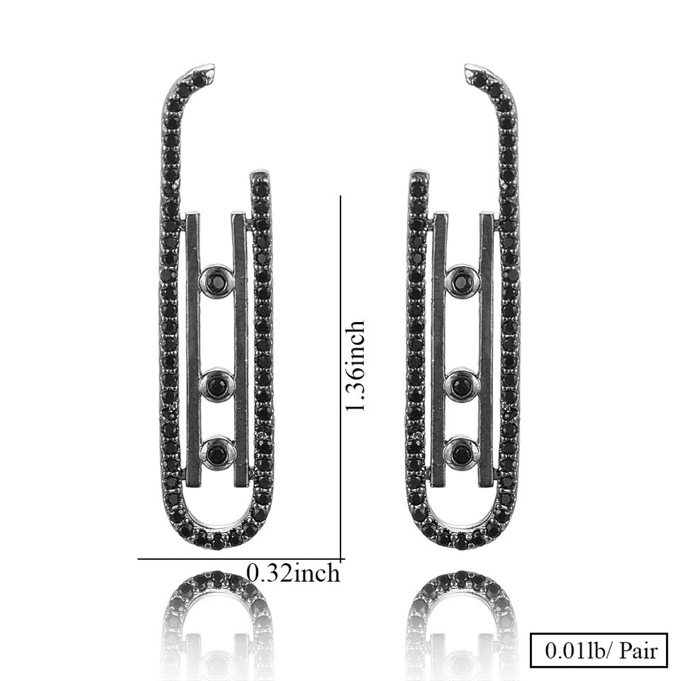 Trendy Prong CZ Punk Style Dangle Earrings for Women Girl Trendy Prong CZ Punk Style Dangle Earrings for Women Girl