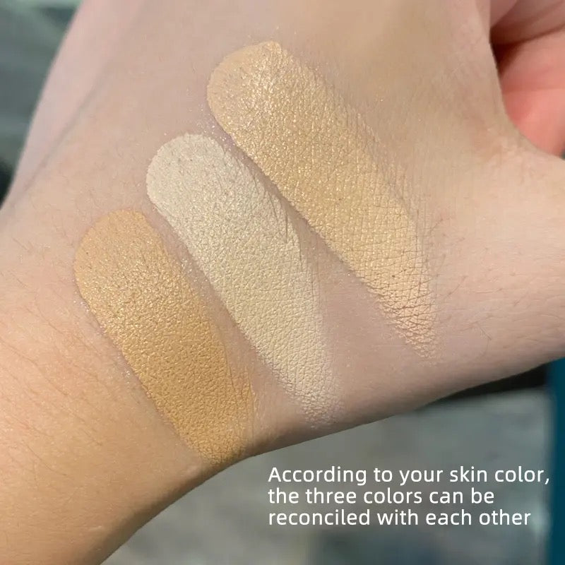 3-Color Concealer Palette Moisturize Long Lasting Cover Dark Circles Acne Pores Cream Shading Highlighter Face Makeup Cometics - Tuzzut.com Qatar Online Shopping