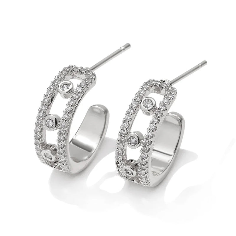 Zirconia Exquisite Geometric Earrings for Women INS Trendy Jewelry - Tuzzut.com Qatar Online Shopping