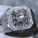 Male Ring Silver Color Jewelry Engagement Wedding band Rings for men gift - S16524697 - Tuzzut.com Qatar Online Shopping