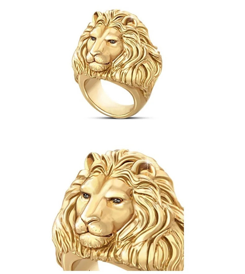 Lion Head Ring Animal Pattern Alloy Ring Men and Women - Tuzzut.com Qatar Online Shopping
