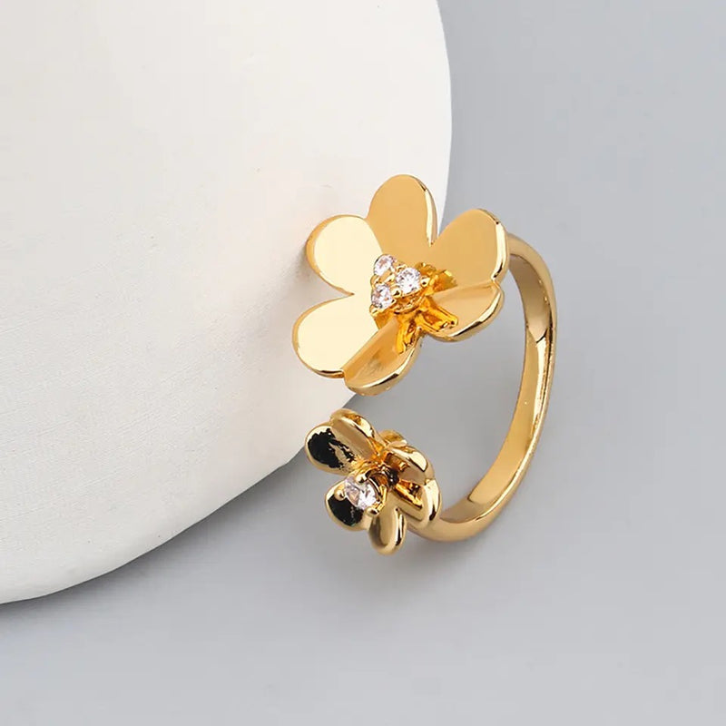 Flower Open Ring For Women Wedding Party Travel Ring Jewelry Copper Classic Ring Jewelry - S83332