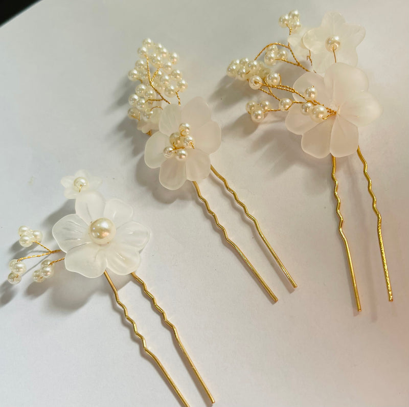 3pcs Gold Wedding Hair Pins Pearl Headpiece Bridal Hairpins Bride Handmade Hair Clip Leaf Hairwear For Women Jewelry - Tuzzut.com Qatar Online Shopping