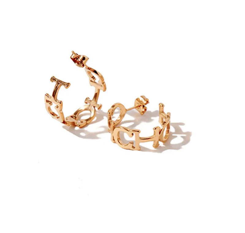 Alphabet Earrings Women's Luxury Gold Earrings Personality Design Sense Simple Earrings - X4685388 - Tuzzut.com Qatar Online Shopping