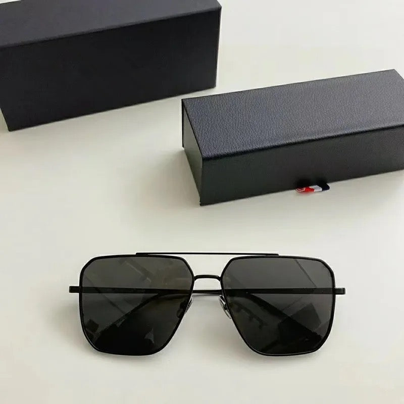 New York Brand Men Double-Beam Pilot Sunglasses Square Alloy Polarized Sun Glasses Women Optical Eyeglasses Frame - S3255786 69 - HRK4007 - Tuzzut.com Qatar Online Shopping