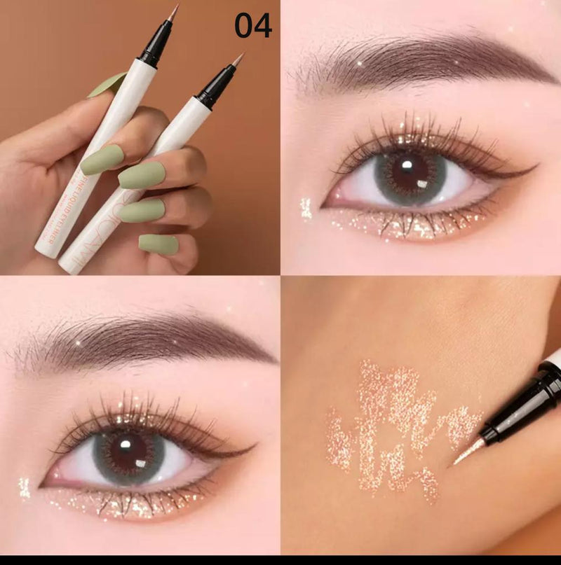 Diamond Glitter Eye Pencil Waterproof Makeup Highlighter White Pearl Brighten Silkworm Liquid Shadow Eyeliner Pencil - Tuzzut.com Qatar Online Shopping