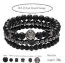 Classic Crown Ball Men Bracelet Set Handmade Pave Cubic Zirconia Stone Bead Bracelet For Men Jewelry - Tuzzut.com Qatar Online Shopping