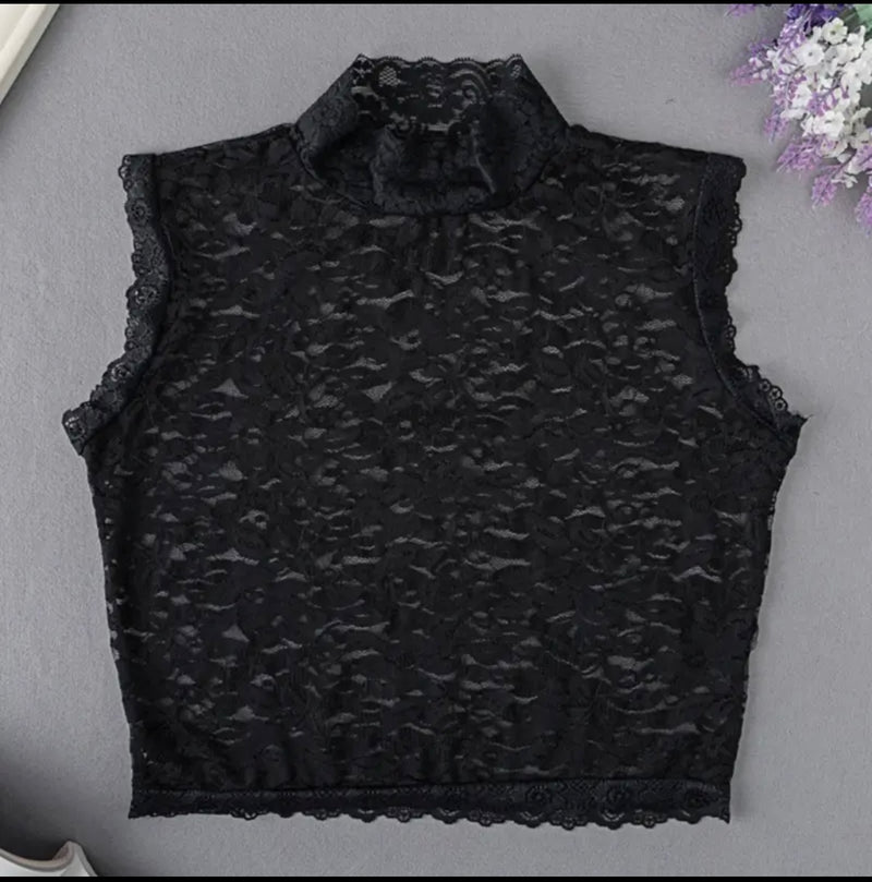 All-match High-stretch Lace Decorative Fake Collar Elegant Fashionable Blouse Tops Fake Lapel Women's Floral Ties Accessories Size M -S4372372 12 - Tuzzut.com Qatar Online Shopping