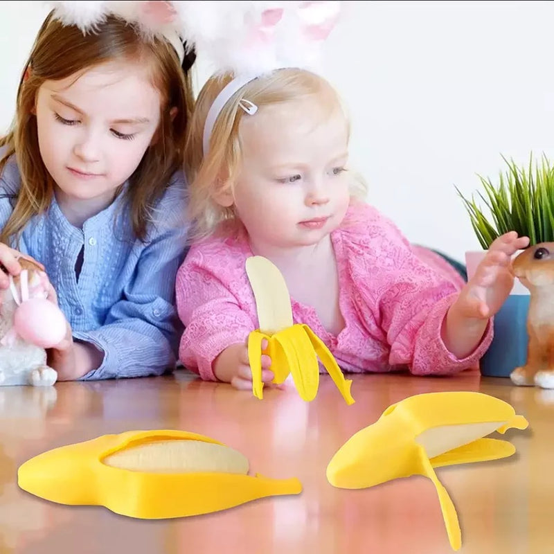 Novelty Fidget Banana Toy Super Soft Banana Squeeze Toy For Stress Relief Big Banana Toys for Kids And Adults - Tuzzut.com Qatar Online Shopping