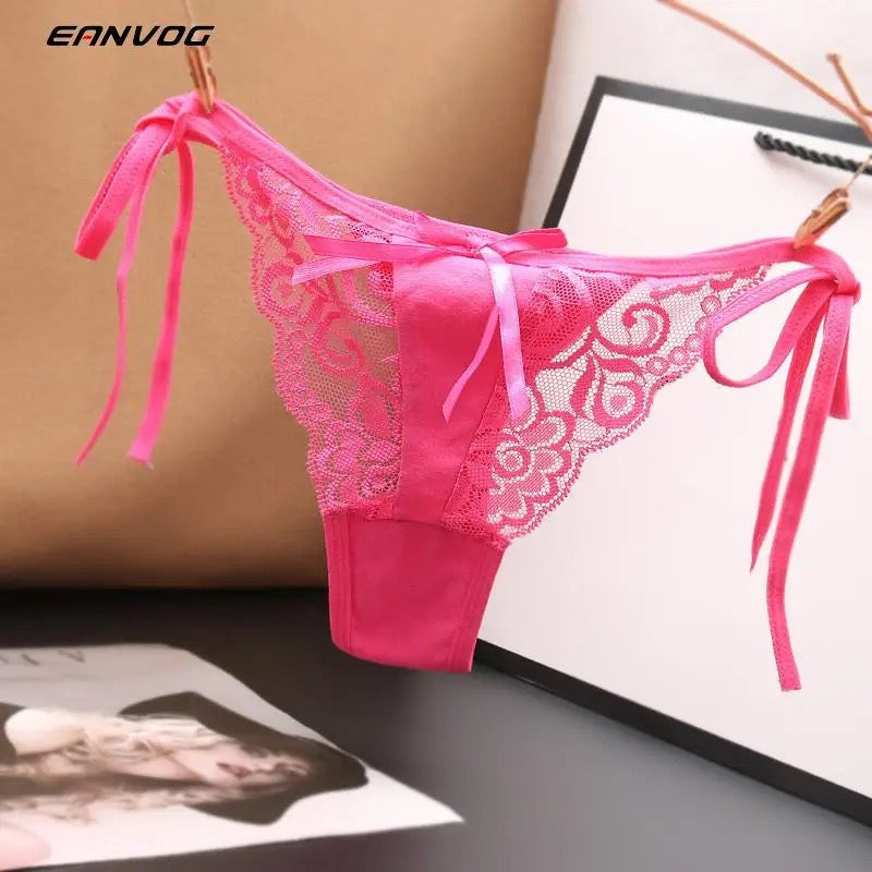 10 PCS Lace Panties G-string Women's Underwear Sexy Thong Transparent