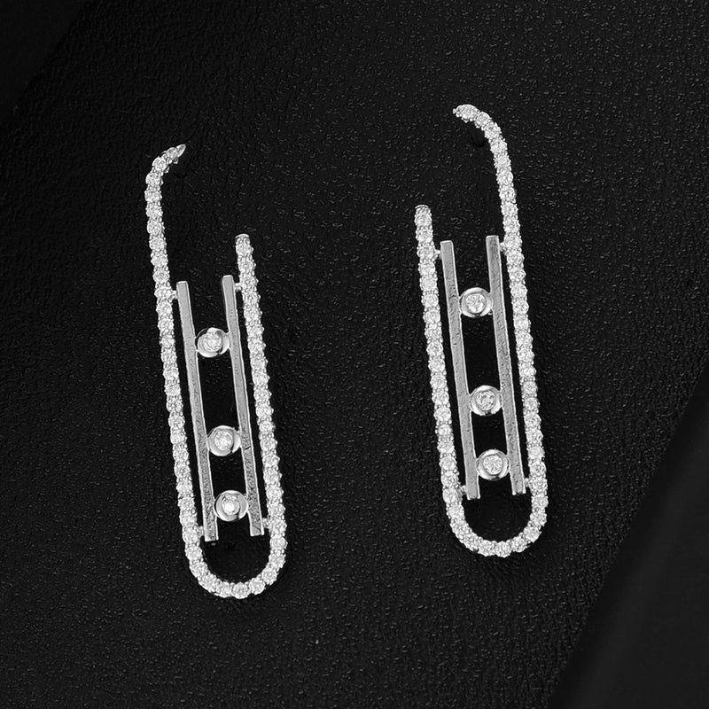Trendy Prong CZ Punk Style Dangle Earrings for Women Girl - Tuzzut.com Qatar Online Shopping