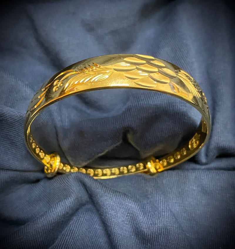 Pure Bracelet Female Gold Plated 999 Pure  and Phoenix Jewelry Gold imitation Wedding Bangles Woman's - Tuzzut.com Qatar Online Shopping