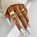 Vintage Portrait Gold Color Coin Cross Love Knuckle Ring Set - Tuzzut.com Qatar Online Shopping