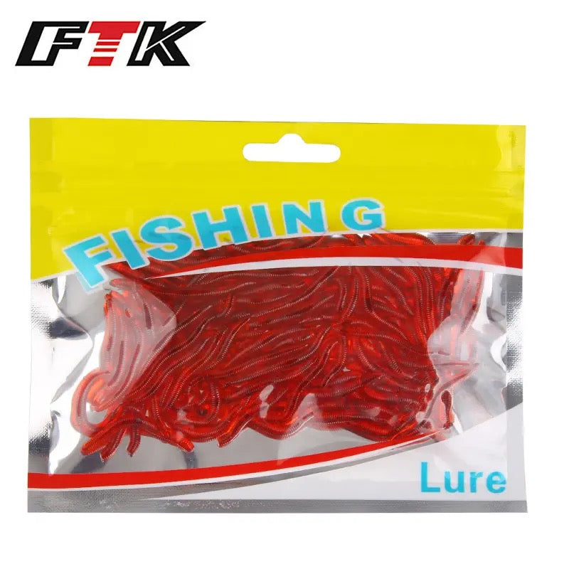 100pcs Soft Lures Silicone Swimbait Shad Grub Worm Plastic Lifelike Fake Earthworm Wacky Stick Sea Baits Tackle Accessories - Tuzzut.com Qatar Online Shopping