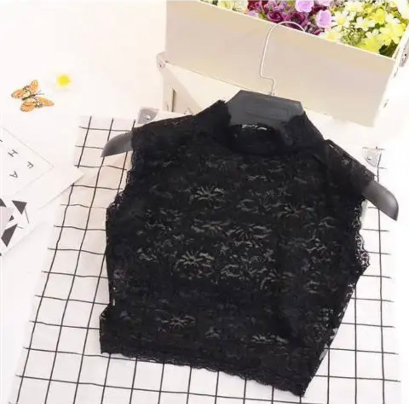 All-match High-stretch Lace Decorative Fake Collar Elegant Fashionable Blouse Tops Fake Lapel Women's Floral Ties Accessories Size M -S4372372 12 - Tuzzut.com Qatar Online Shopping
