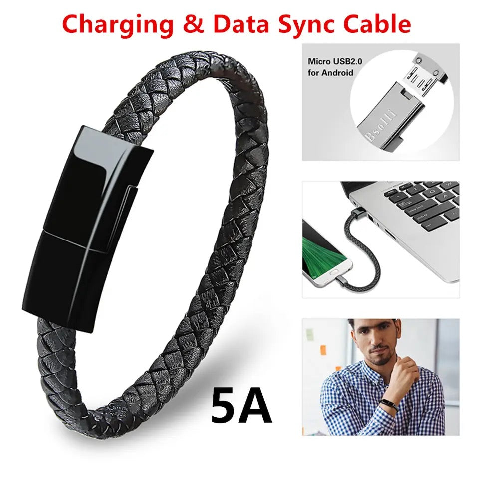 Bracelet USB Charging Micro Cable Data Charging Cord Bracelet USB Charging Micro Cable Data Charging Cord