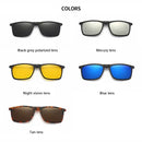 6 In 1 Polarized Sunglasses Men Women Magnetic Clip On Glasses - Tuzzut.com Qatar Online Shopping