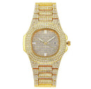 Iced Out Diamond Watch Quartz Gold HIP HOP Watches - Tuzzut.com Qatar Online Shopping