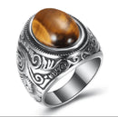 Kalen Charm Men's Ring 6mm Wide Carved Pattern Stainless Steel Exotic Party Jewelry X 3497527 - Tuzzut.com Qatar Online Shopping