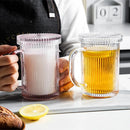 Striped Coffee Cups Japanese Style Simple and Beautiful Glass Milk Cup Chic Tea Cup - Tuzzut.com Qatar Online Shopping