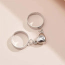 Magnetic Chain Couples Romantic Pair Ring Love Heart Pendant Opening Women Lovers Jewelry - Tuzzut.com Qatar Online Shopping