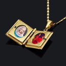 2 pc Necklace Quran Book Openable Pendant Photo Locket Box Necklace Religion Islamic Jewelry Accessories - S322379268 - Tuzzut.com Qatar Online Shopping