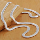 Stainless Steel Flat Necklace Silver Color Waterproof  Filmy Snake Chain Men Gift Jewelry - Tuzzut.com Qatar Online Shopping