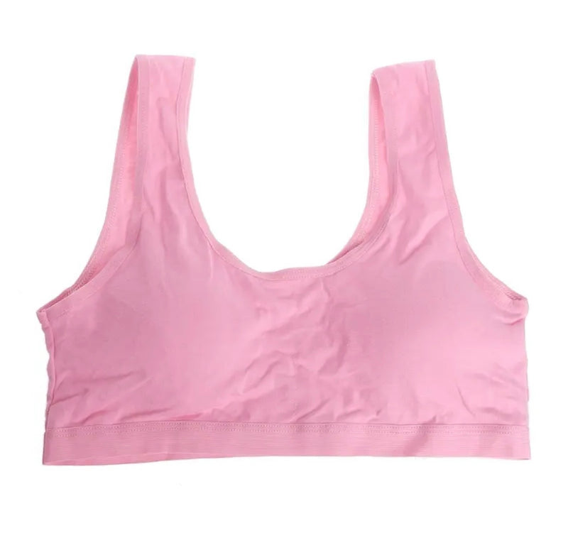 Puberty Girls Cotton Training Bras Student Vest Wire Free Tube Top Chi