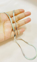 Stainless Steel Flat Necklace Silver Color Waterproof  Filmy Snake Chain Men Gift Jewelry - Tuzzut.com Qatar Online Shopping