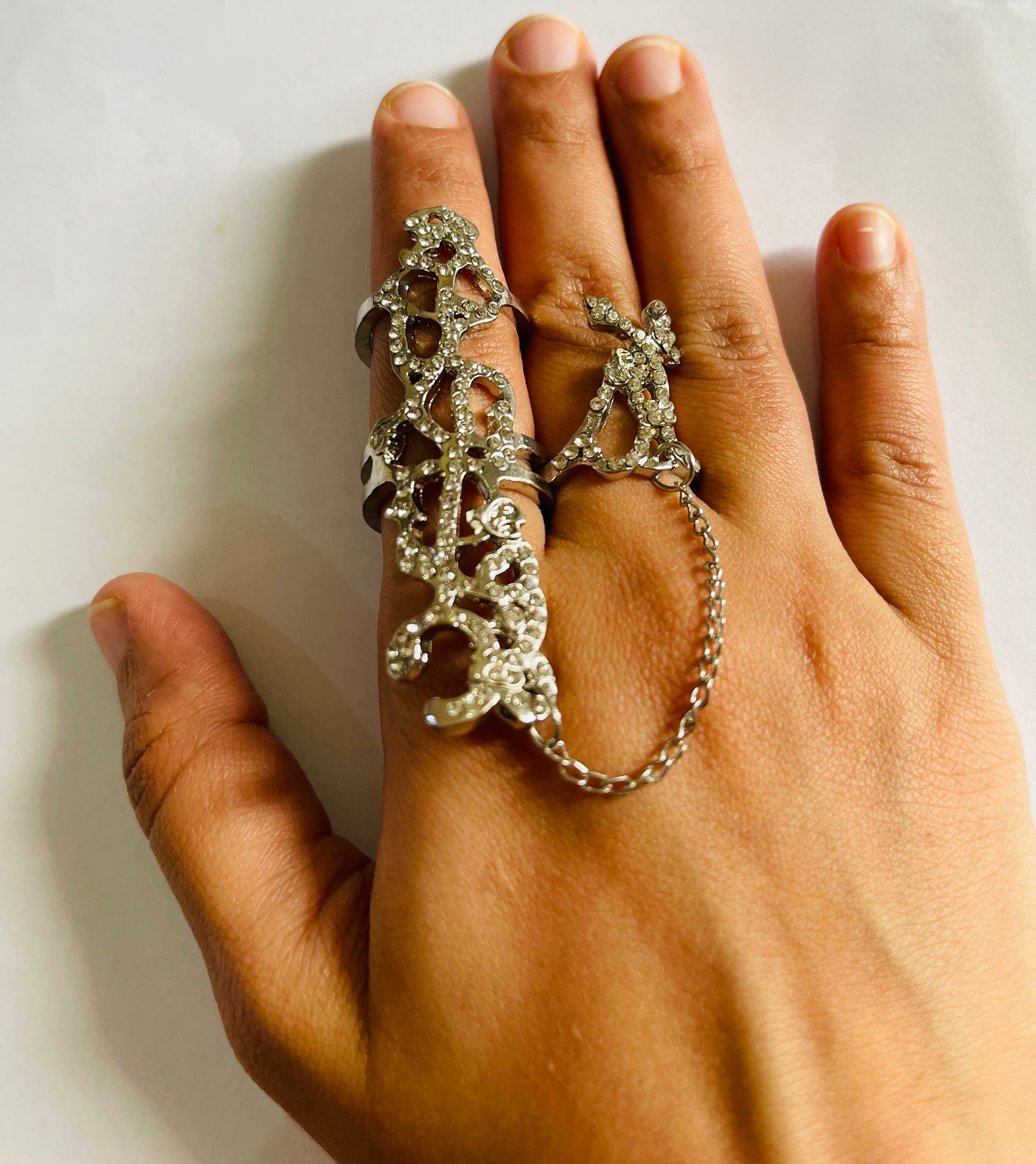 Double Punk Rock Ring Gothic Knuckle Full Finger Ring Double Punk Rock Ring Gothic Knuckle Full Finger Ring
