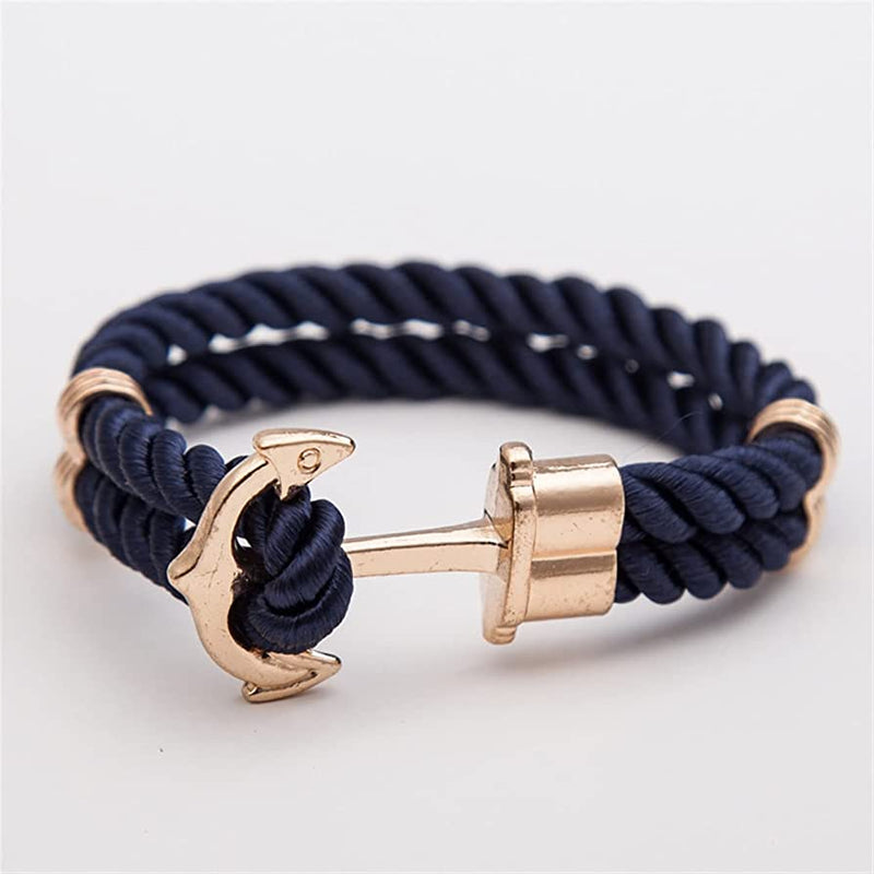 Men Bracelet Vintage Anchor Braslet Homme Camping Jewelry Survival Braclet Double Red String Brazalete Gift For Him - Tuzzut.com Qatar Online Shopping