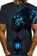 Tiger Fighting Animal Beast Fierce Lion/leopard Print 3D T-shirt Men's Short Sleeve Tops Oversized Tees Shirt Men Design Clothes Size 3XL (S3219723 57) - Tuzzut.com Qatar Online Shopping