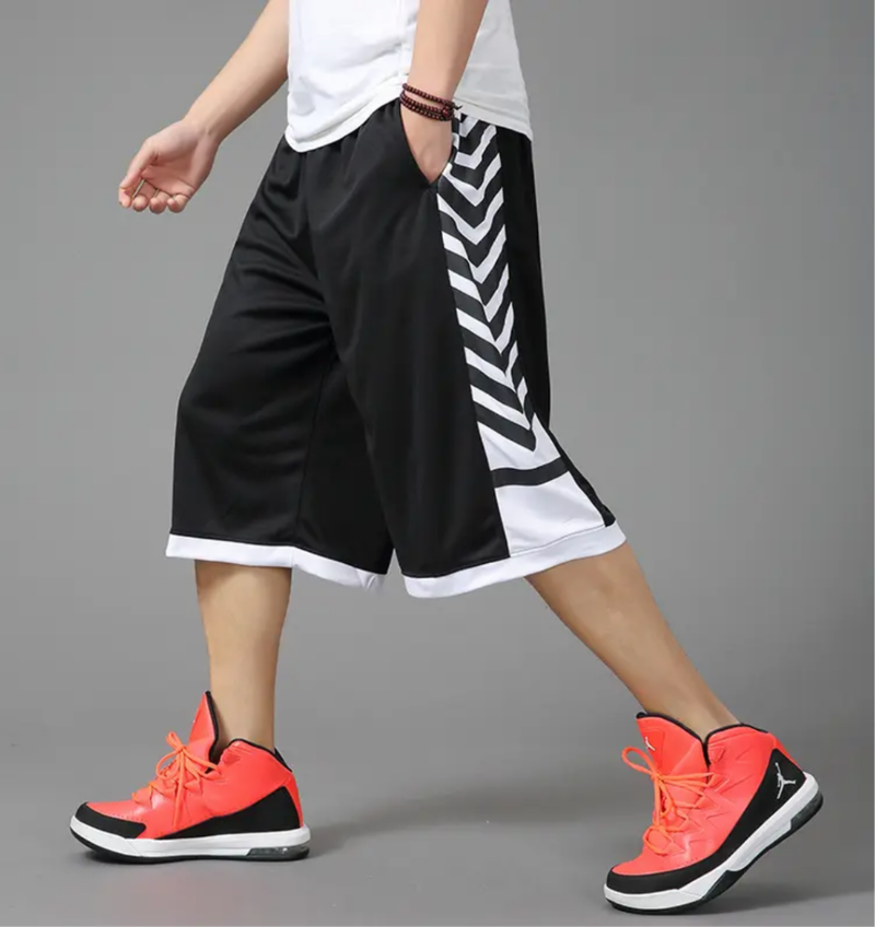 Fashion Summer Men Shorts Basketball Large Casual Hip Hop Elastic Thin Elastic Waist Loose Striped Plus Size 2XL S1513744 - Tuzzut.com Qatar Online Shopping